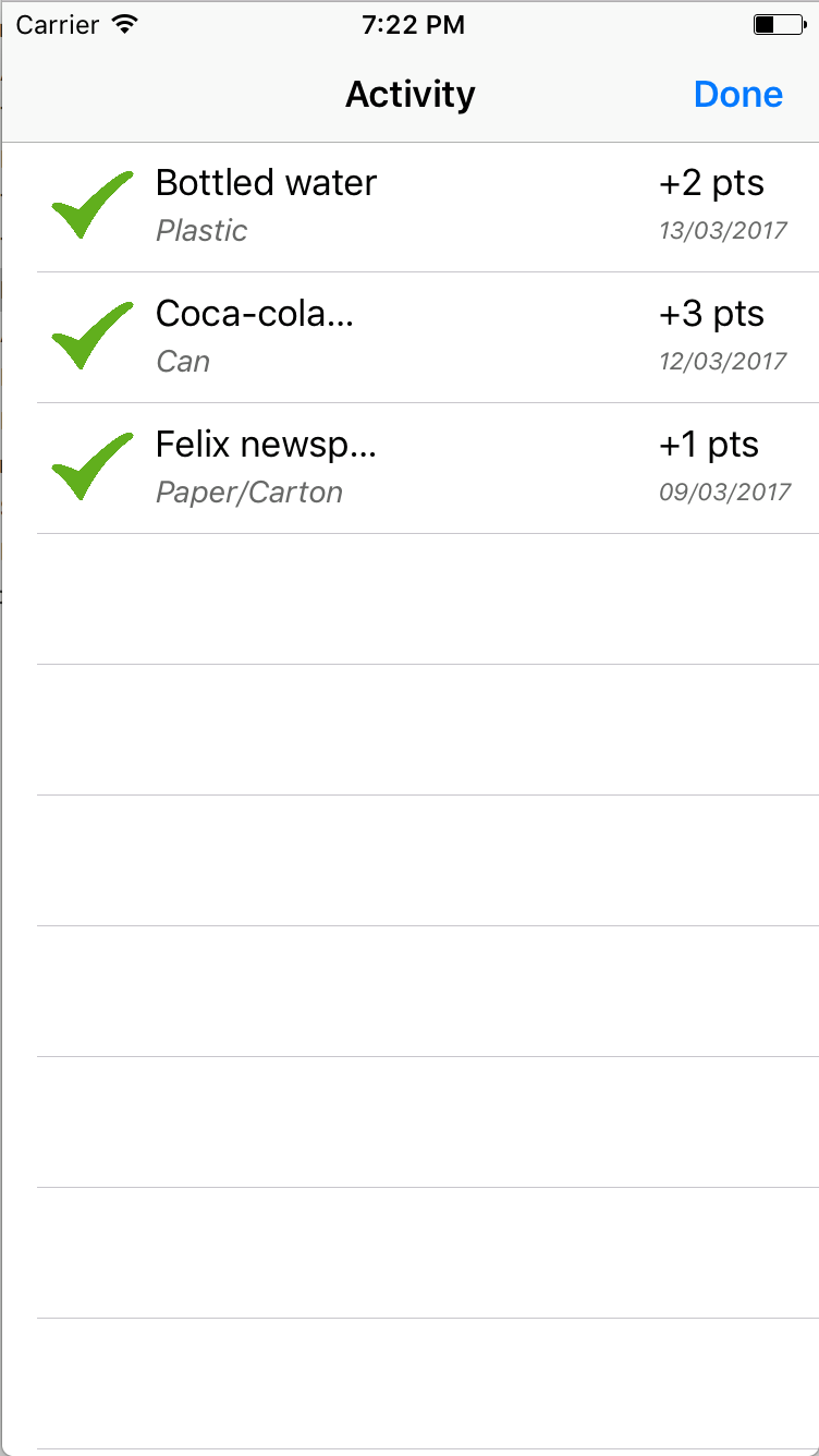 check amount of points